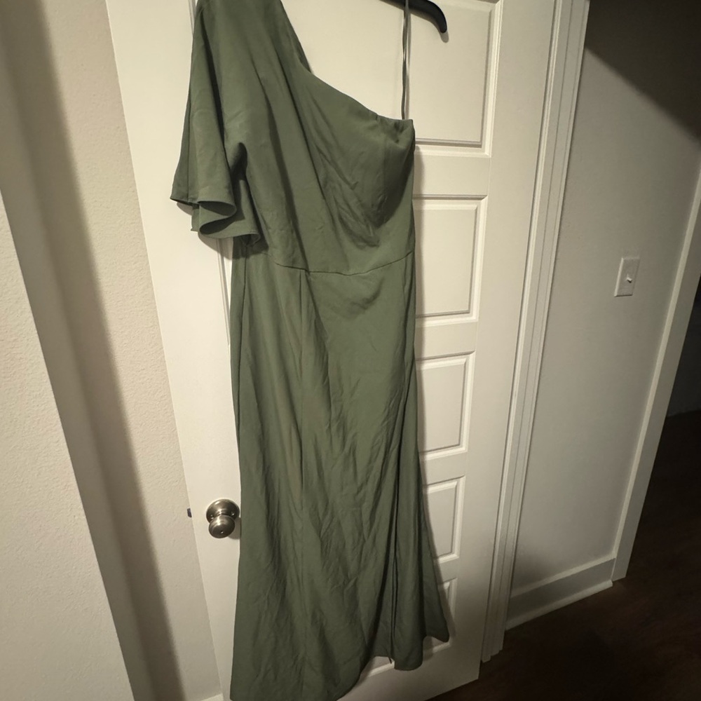 Amsale Sage Green Gown